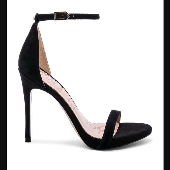 SAM EDELMAN ARIELLA BLACK SUEDE LEATHER HEELS STILETTOS 6.5 M - Picture 2 of 8